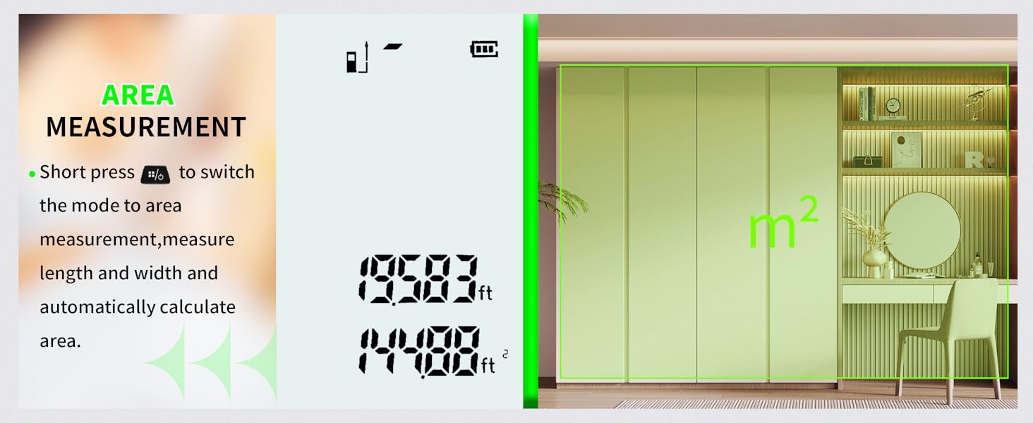 Measurement area, calculate automatically.