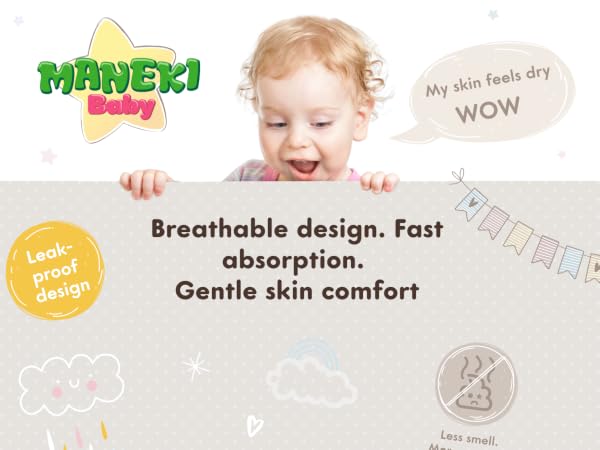 Breathable design. Fast absorption. For gentle skin.