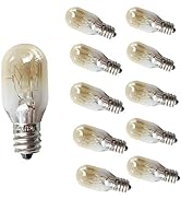 15W E12 Refrigerator Light Bulb (10 Pack) 15W 120V 2700K Warm Whit Microwave Oven Bulb Salt Lamp ...