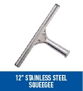 Unger Professional 12” Stainless Steel Window &amp; Glass Cleaning Squeegee - Cleaning Supplies, Heav...