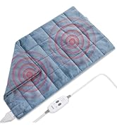Massaging Weighted Heating Pad for Back Pain Cramps Relief, Electric Heating Pad XXL for Neck and...