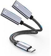 BZINK USB C Splitter, Dual USBC Headphone and Charger Adapter, 2-in-1 Type USBC Hi-Res DAC Adapte...