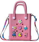Rubber Beach Bag, Ponydsh Small rubber Tote Bags, Mini Silicone Crossbody Travel Bag for Women,Girl