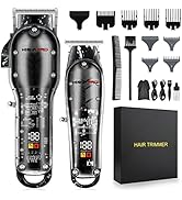 HIENA PRO Hair Clippers for Men +T Liners Hair Trimmer Set, Men Professional Cordless Rechargeabl...