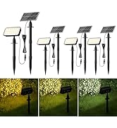 JACKYLED Solar Spot Lights Outdoor, 84-LED Solar Spotlights with 10ft Cord, 5 Lighting Modes, IP6...
