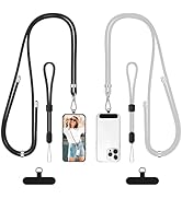 SS Cell Phone Lanyard, 2 Pack Adjustable Phone Lanyard Crossbody Neck Strap &amp; 2 Phone Wrist Strap...
