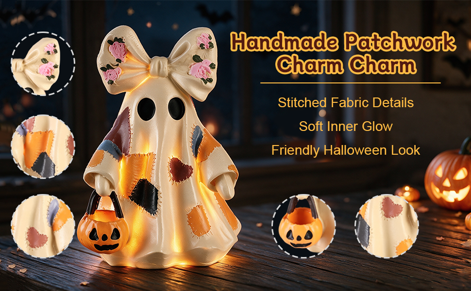 Lighted Vintage Patchwork Ghost