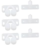 3Pcs White Marine Boat Ball Catch Door Cupboard Spring Back Plates Roller Latch Plastic Catches C...