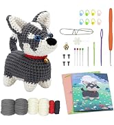Ovatt Husky Crochet kit for Beginners, Crochet Starter Kit for Adults with Step-by-Step Video Tut...