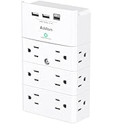 Multi Plug Outlet - Addtam Surge Protector Wall Mount with 12 Outlet Extender- 3 Sides and 3 USB ...