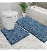 AINAHYVA Bathroom Rug Sets 2 Piece, Super Absorbent Bath Mat, Strong PVC Non Slip Backing, Bath m...