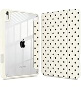 Polka Dot Case for iPad Air 5th/4th Generation 10.9 Inch 2022/2020, Clear Acrylic Back TPU Bumper...