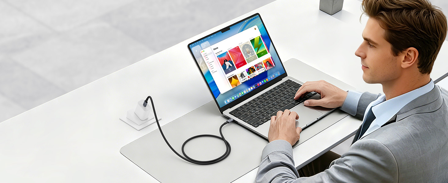 240W High-Speed USB-C Charging Cable, Fast Charging for Laptops at Work