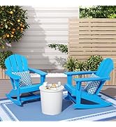 WestinTrends Malibu 2 Piece Set Outdoor/Patio Poly Adirondack Rocking Chairs (2 Seater), Pacific ...