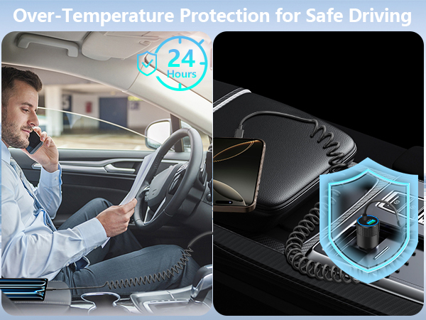 Apple MFi Certified 75W USB C PD&amp;QC Car Power Cigarette Lighter iPhone 16 Car Charger Fast Charging