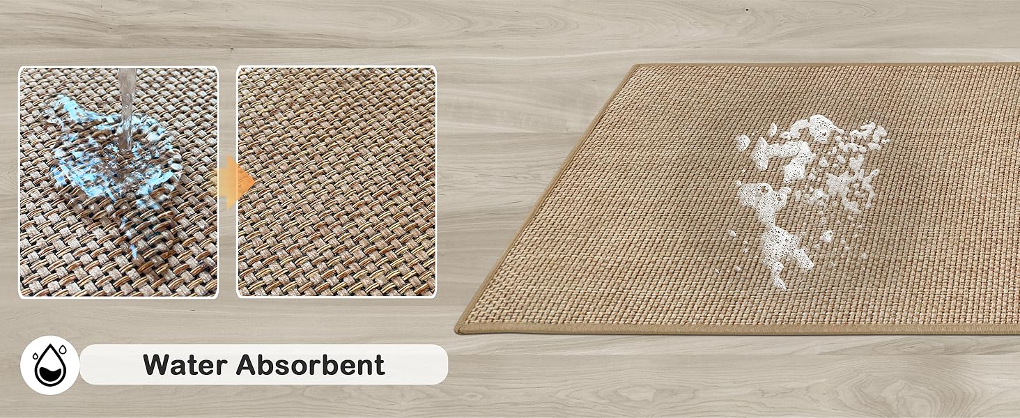 Absorbent kitchen rug