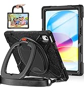 iPad 10th Generation Case 2022,Heavy Sturdy Shockproof Kids Case with Screen Protector,Rotating S...
