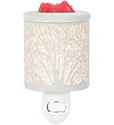 inrorans White Metal Plug in Wax Warmer Tree Pattern Wall Wax Warmer for Scented Wax with Removab...