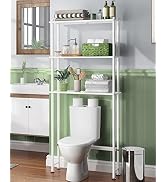 AmazerBath Bamboo Over The Toilet Storage Shelf, Over Toilet Bathroom Organizer Rack, 3-Tier Bath...