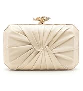 CHUNLI Satin Clutch Bag, Elegant Clutch Purse for Women, Gold Evening Bags | CHUNLI Formal Pleate...