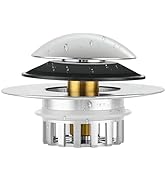 Universal 3-in-1 Bathtub Drain Stopper with Hair Catcher, 1.45-1.8 inch (1, Sliver)