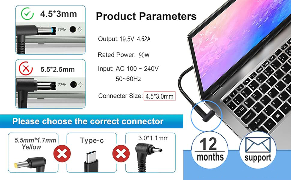 90W 65W Laptop Charger
