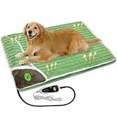 GOLOPET Large Heated Dog Bed Indoor Washable Bed Memory Foam Soft Dog Bed with Side Pillow, Smart...