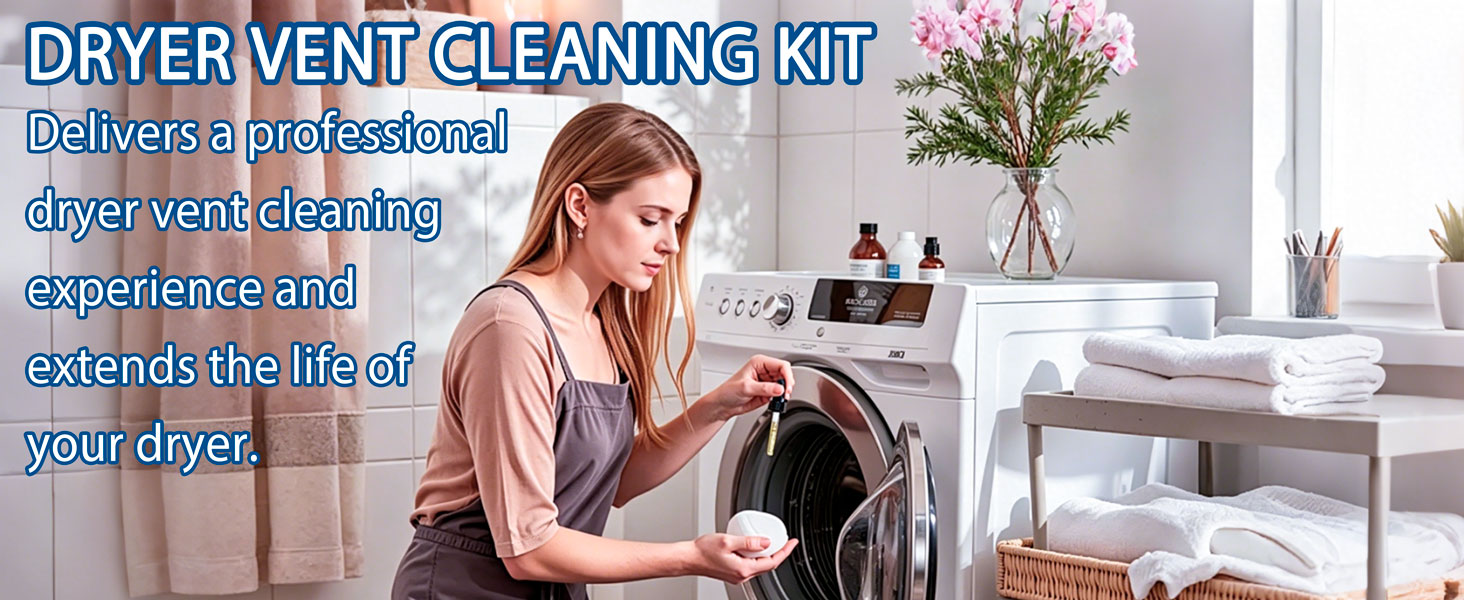 Dryer Vent Cleaner Kit, 5-Piece Professional Cleaning Kit with Flexible Dryer Vent Brush