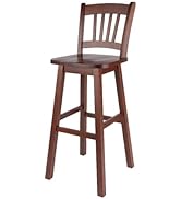 Winsome Fina Swivel Seat Bar Stool, 30In Height, Solid Wood, Walnut Finish