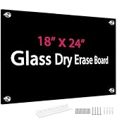 Black Glass Dry Erase Whiteboard, 18
