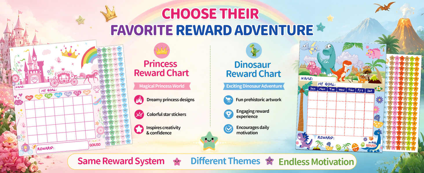 Princess and dinosaur star charts