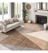 Puino Washable Modern Area Rug: 9x12 Geometric Area Rugs for Living Room Large Area Rugs for Bedr...