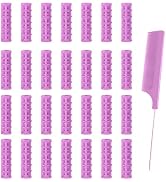 Ulifebetter 28PCS Self Grip Small Hair Rollers Set, 0.6in Plastic No Heat Roller Hair Curlers wit...