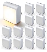 12-Pack Dimmable LED Night Lights Plug into Wall with Dusk to Dawn Sensor, 50lm Plug in Night Lig...