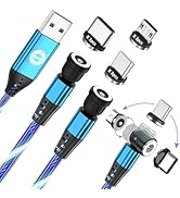 EndlesShine Magnetic Charging Cable (3Pack 3 3/6 6/6 6FT) 180° &amp; 360° Rotation Removable 3 in 1 1...