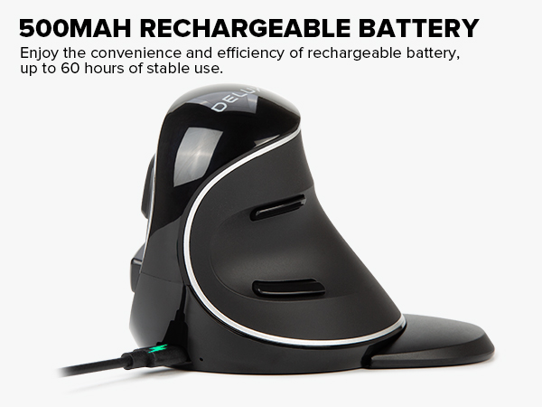 Rechargeable ergo vertical mouse