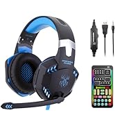 sktome Gaming Voice Changer Headset with Mic, Cool LED Light Over-Ear Headphones with Volume Cont...