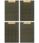 Blu Monaco Decorative Clipboard - Set of 4 Clipboards with Dark Geometric Patterns Decorated with...