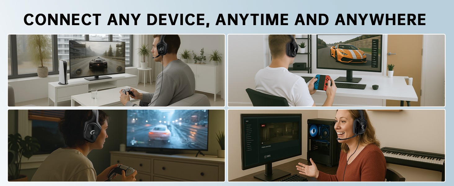 Gaming Headset with Mic for PC PS xbox