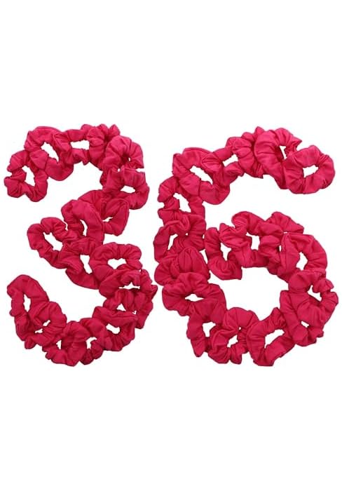 36 Pcs Solid Hair Scrunchies - Hot Pink