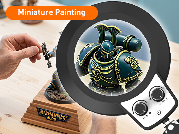 Painting magnifying glass with light lighted magnifying glass magnifier with light