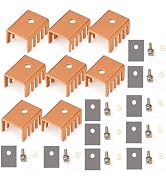 Easycargo 10pcs TO-220 Heatsink Copper + Insulator Mounting Screws Kits for LM317 LM317t L7805 L7...