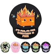 Cute Funny Ergonomic Mouse Pad with Wrist Support, Dumpster on Fire Gel Mouse Pads Wrist Rest, Co...
