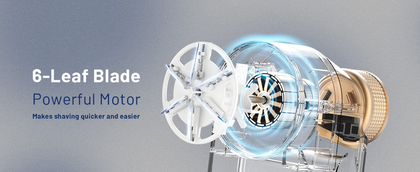 6-leaf blade and powerful motor