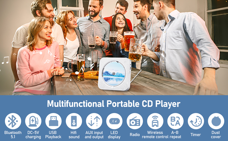 multifunctional portable CD player