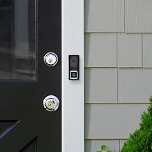 Doorbell installed near front door.