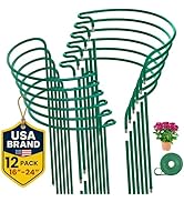 12 Pack Plant Support Stakes – Tall Plant Stakes for Indoor and Outdoor Gardens - Peony Cages and...