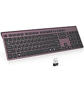 J JOYACCESS Rechargeable Wireless Keyboard, 2.4G Silent Computer Wireless Keyboard, Full Size Wir...