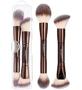 MAGEFY Double Ended Makeup Brush 2Pcs Foundation Makeup Brushes for Concealing Blending Setting B...