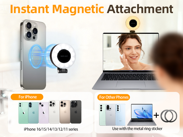 magnetic beauty selfie light for phones